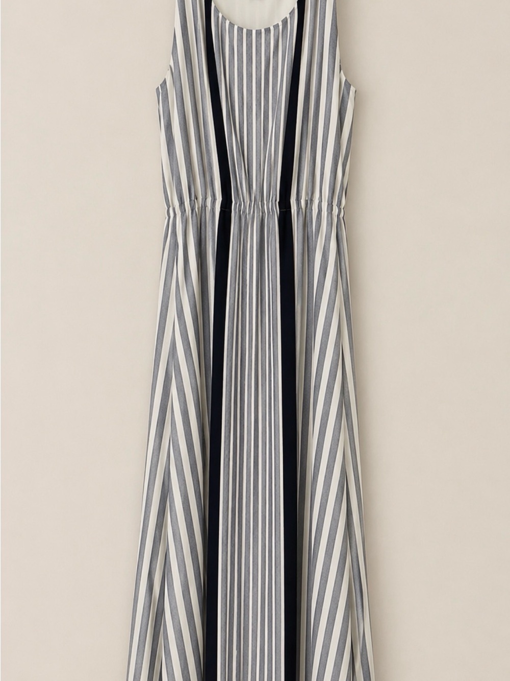 Tommy Hilfiger Navy and White Vertical Stripe Maxi Dress